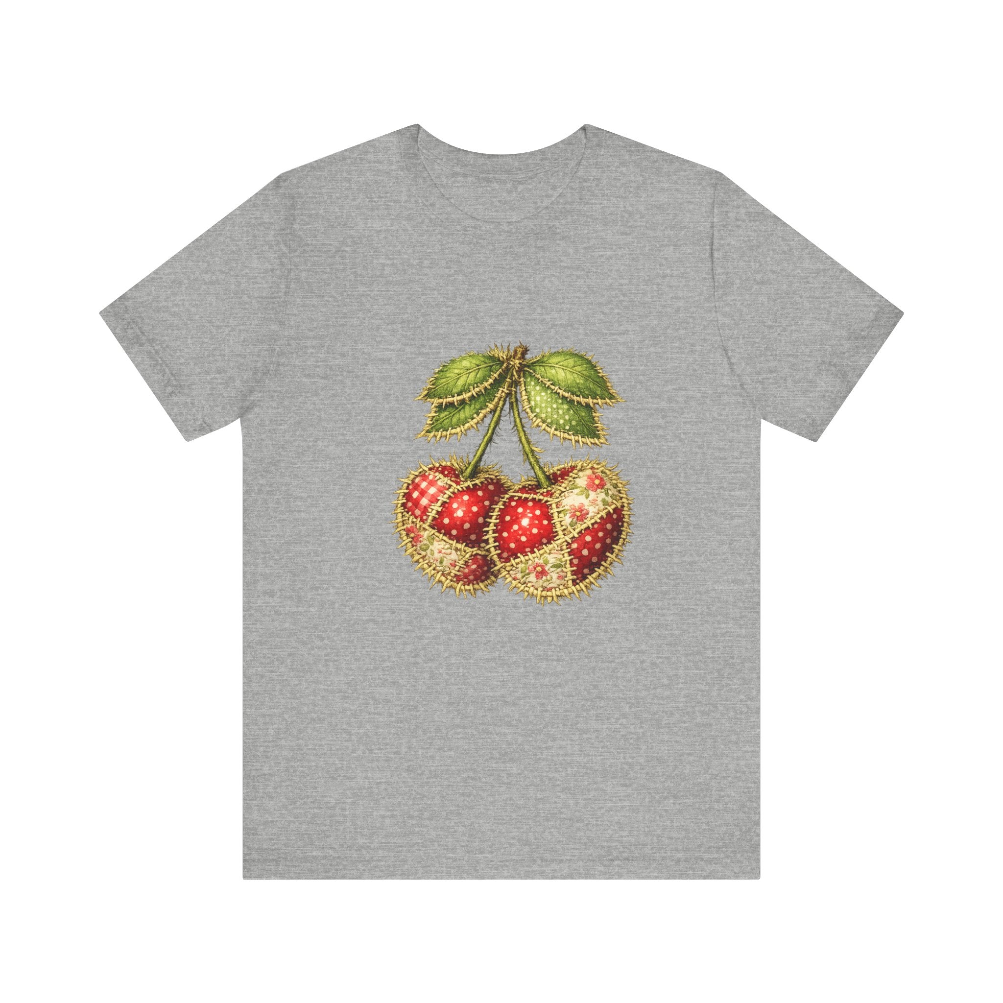 Vintage Botanical Strawberry Illustration Tee | Fruit Cherry Cluster