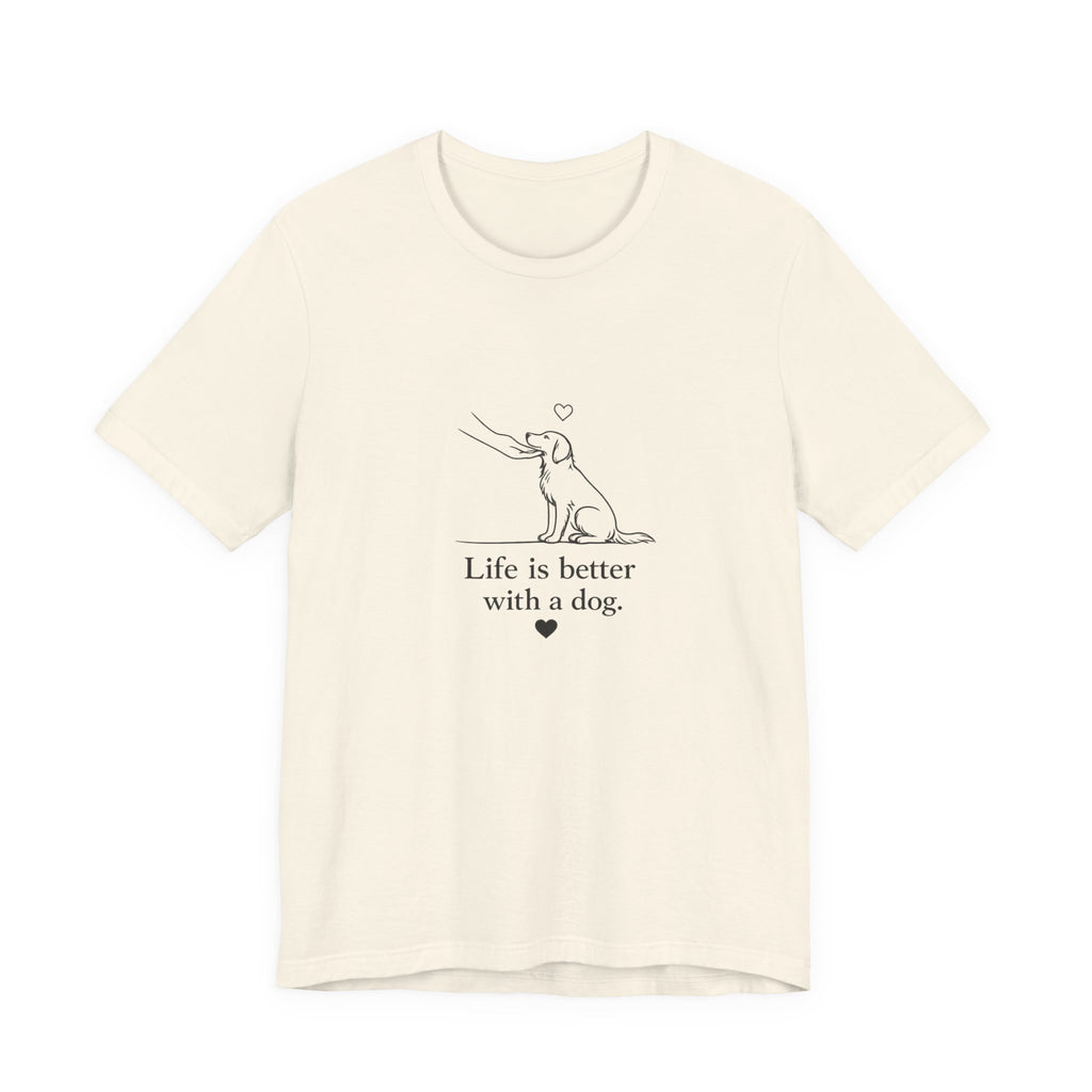 Life Is Better With a Dog tee | Dog Outline Illustration T-Shirt| Dog lover T-Shirt| Pet lover T-Shirt