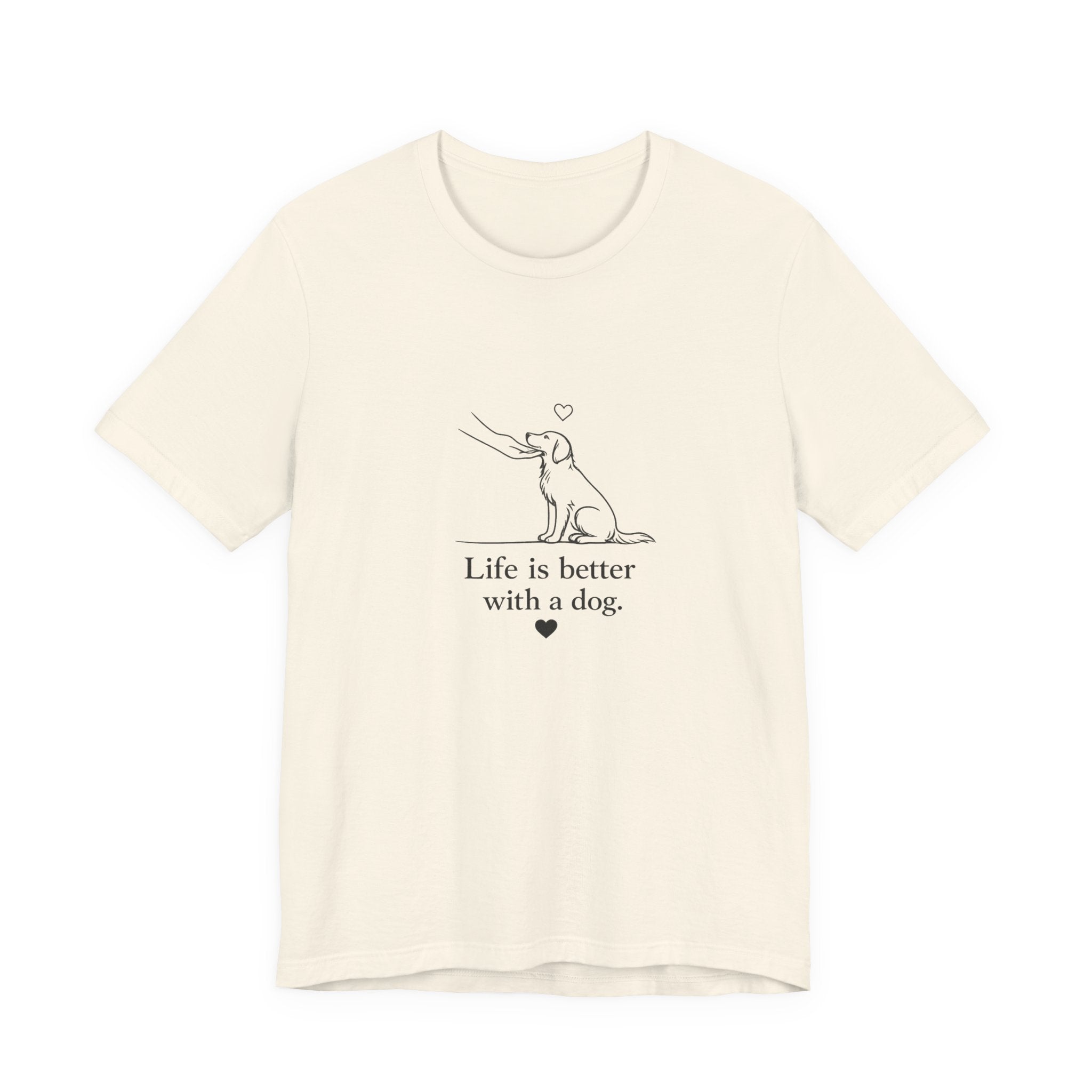 Life Is Better With a Dog tee | Dog Outline Illustration T-Shirt| Dog lover T-Shirt| Pet lover T-Shirt