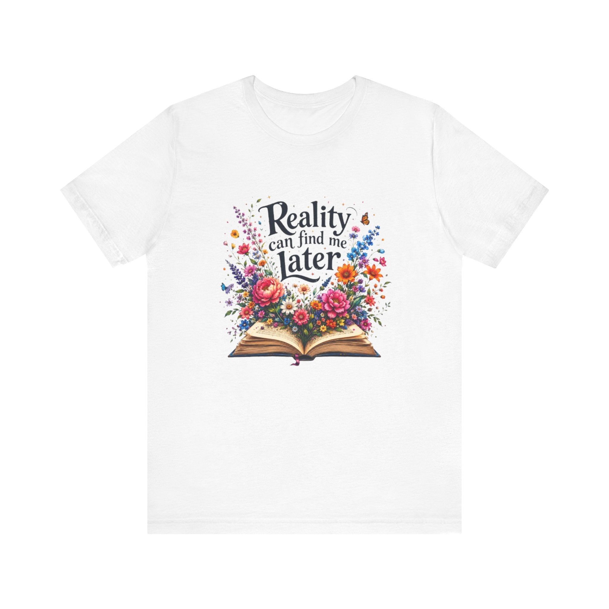 Reality Can Find Me Later tee | Open Book Floral Design