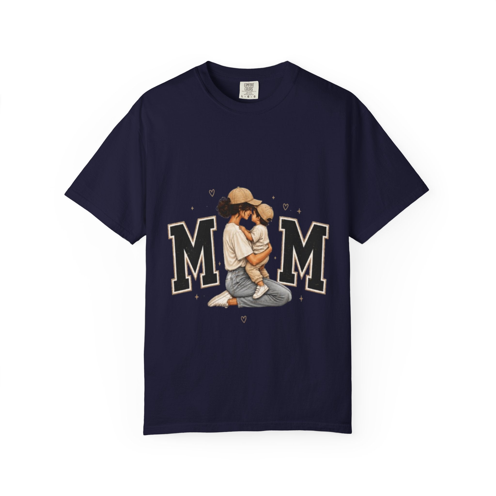 Mama and Child Illustration Mom T-Shirt | Mom Lettering Tee | Mom Gift Tee