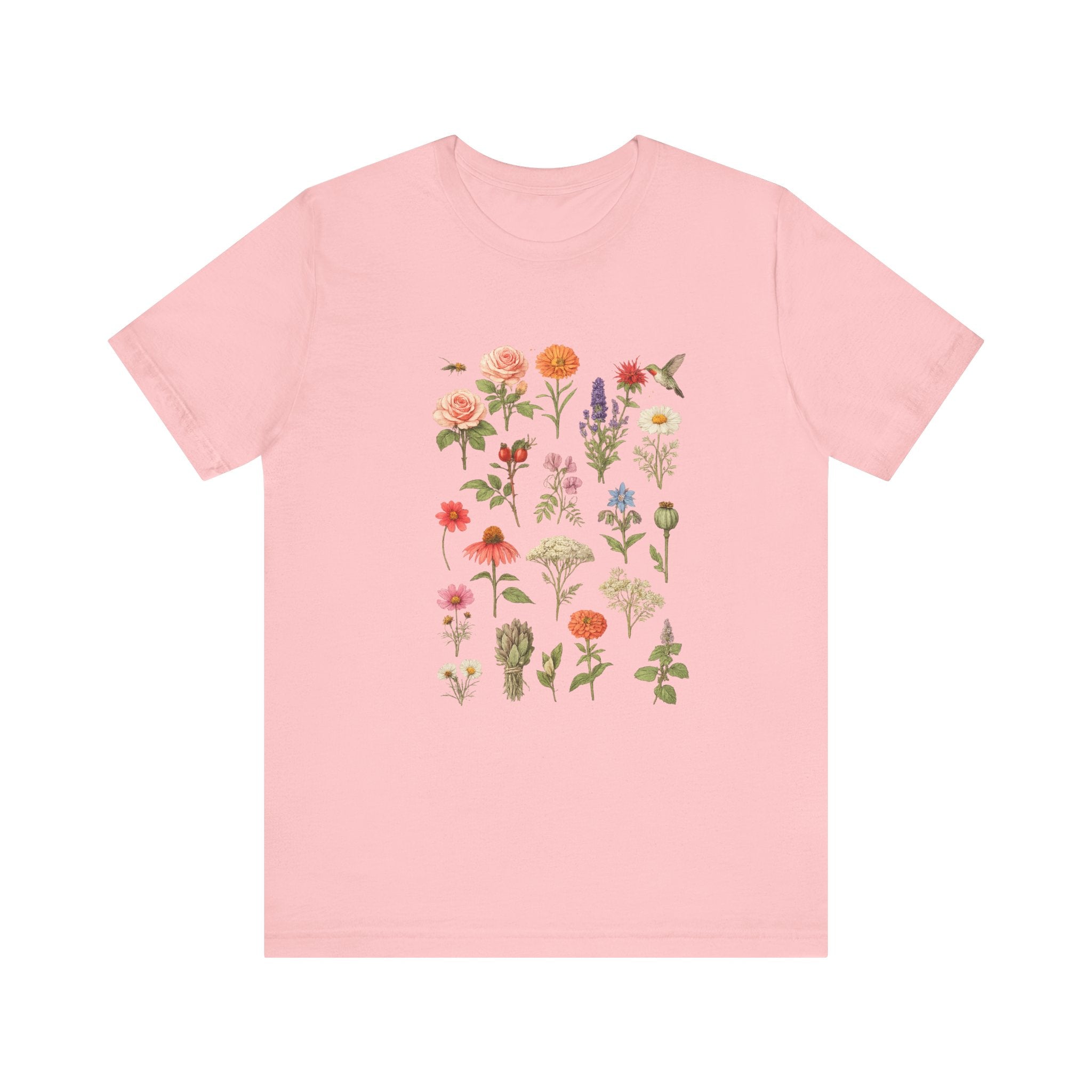 Wildflower Botanical Print Tee | Vintage Floral Illustration, Garden Plants