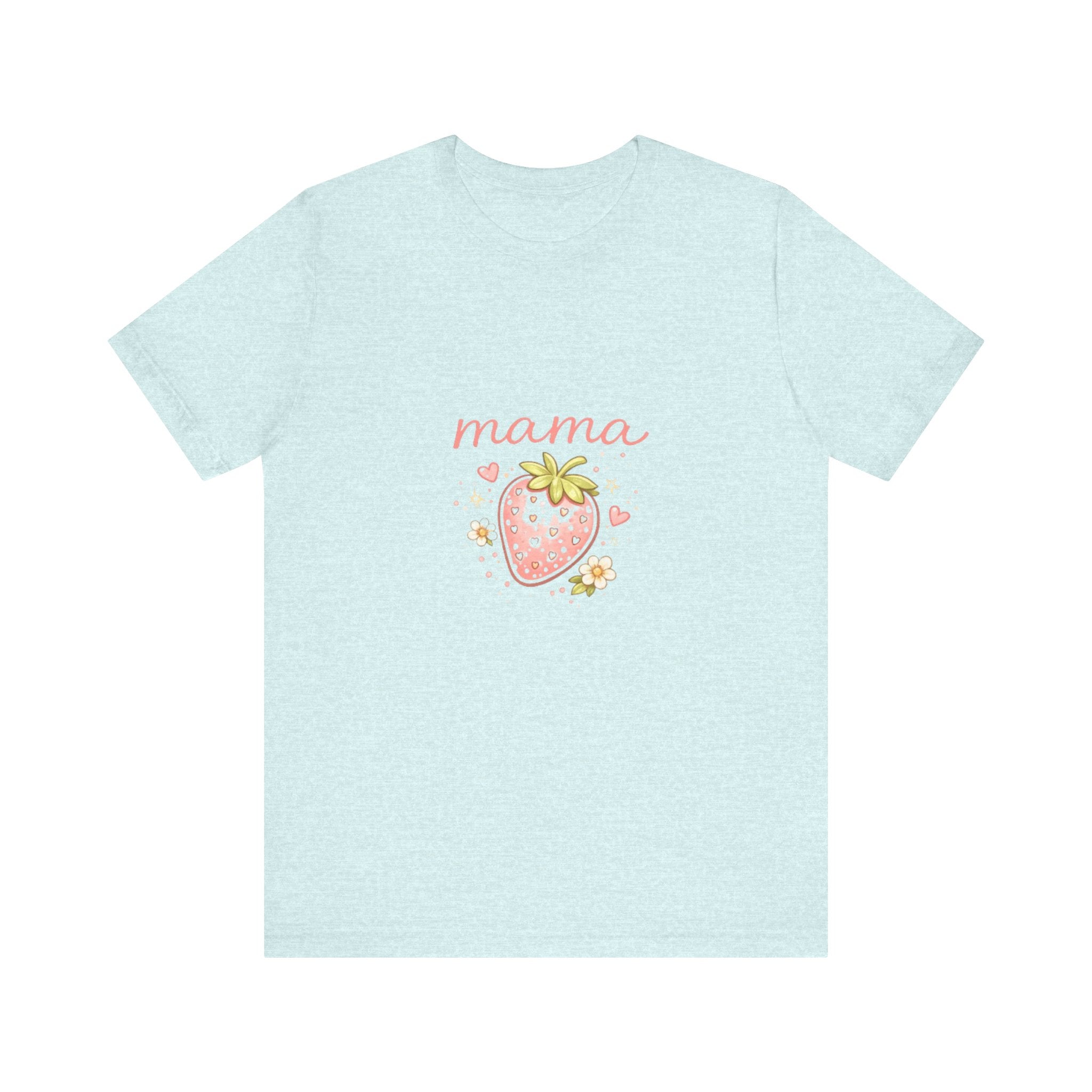 Mama Strawberry Tee | Cute Pink Strawberry Illustration, Mom Shirt