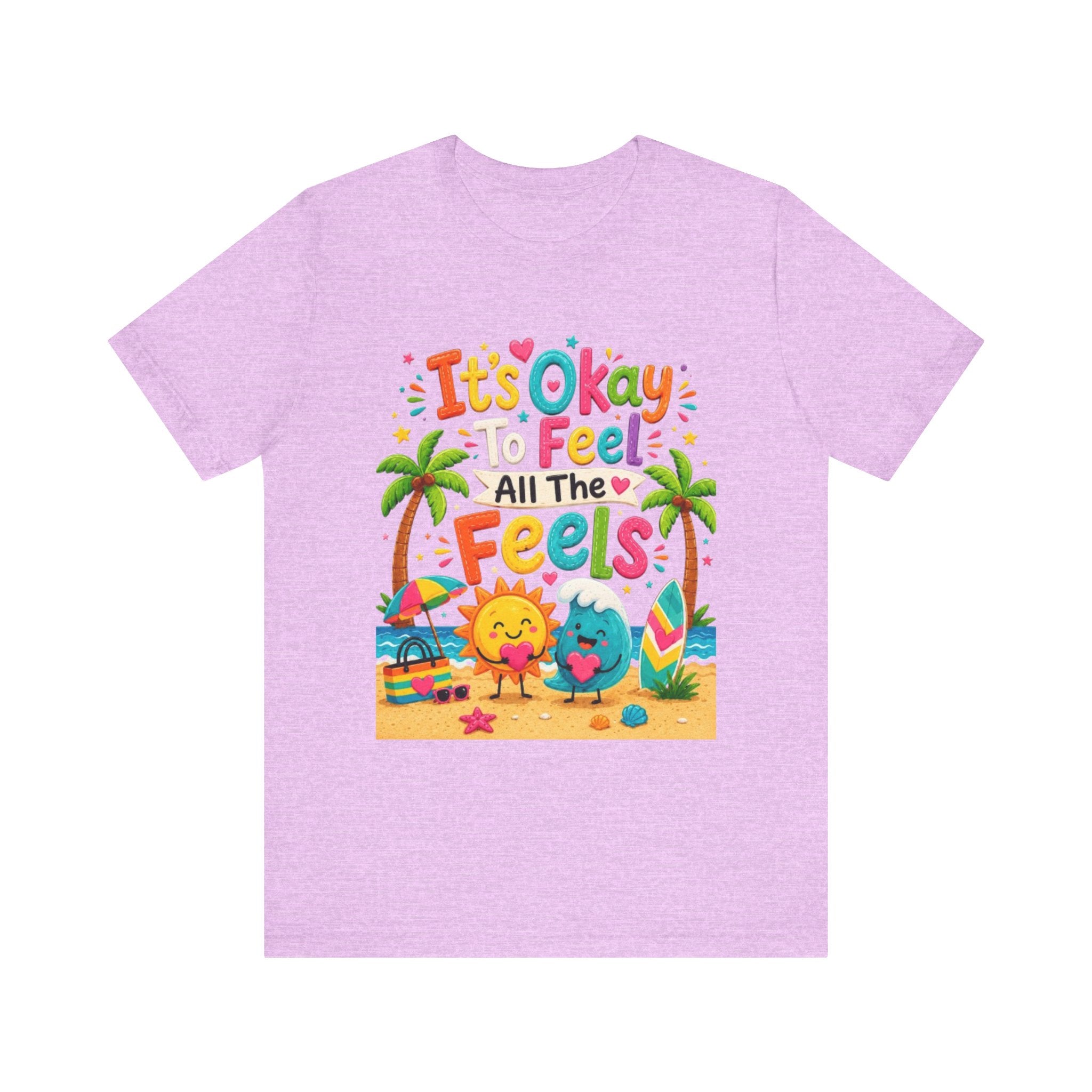 It's Okay to Feel All the Feels T-Shirt | Cute Beach Sun & Earth Illustration