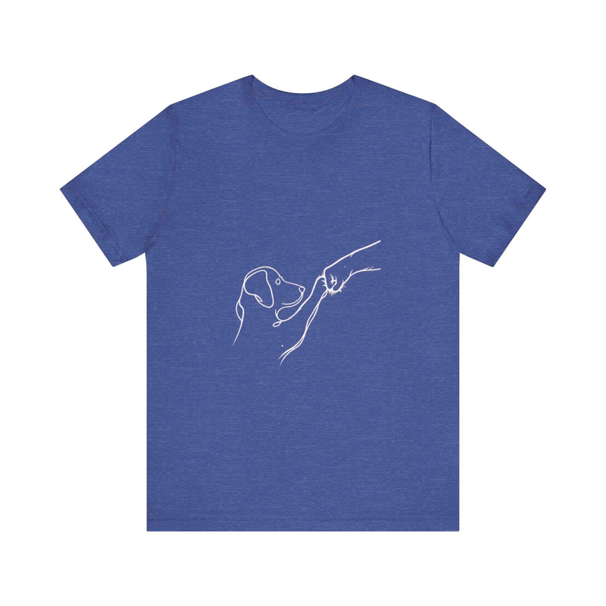 Dog and Moon Line Art Tee | Minimal Pet Illustration, White Shirt