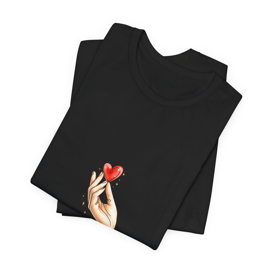 Hand Holding Heart illustration Kind Heart Happy Soul T-Shirt | White Tee