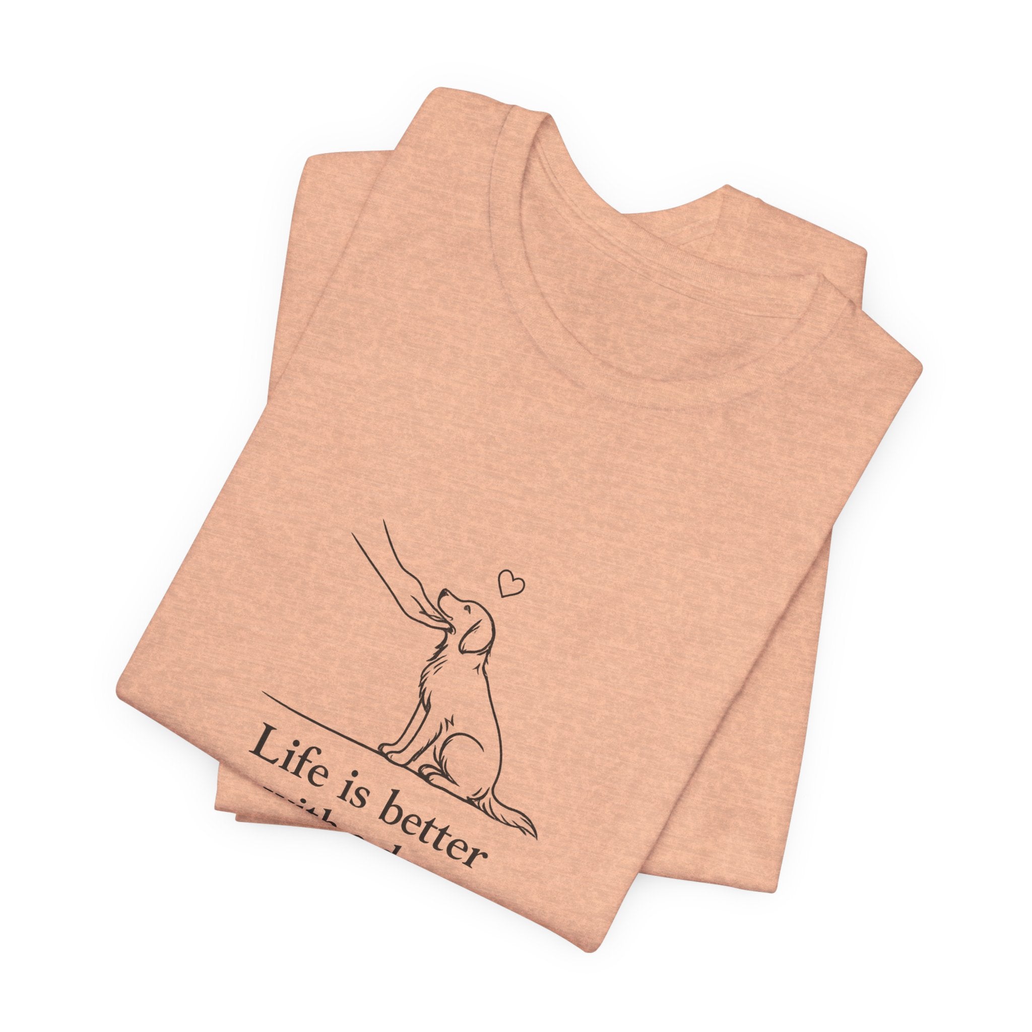 Life Is Better With a Dog tee | Dog Outline Illustration T-Shirt| Dog lover T-Shirt| Pet lover T-Shirt