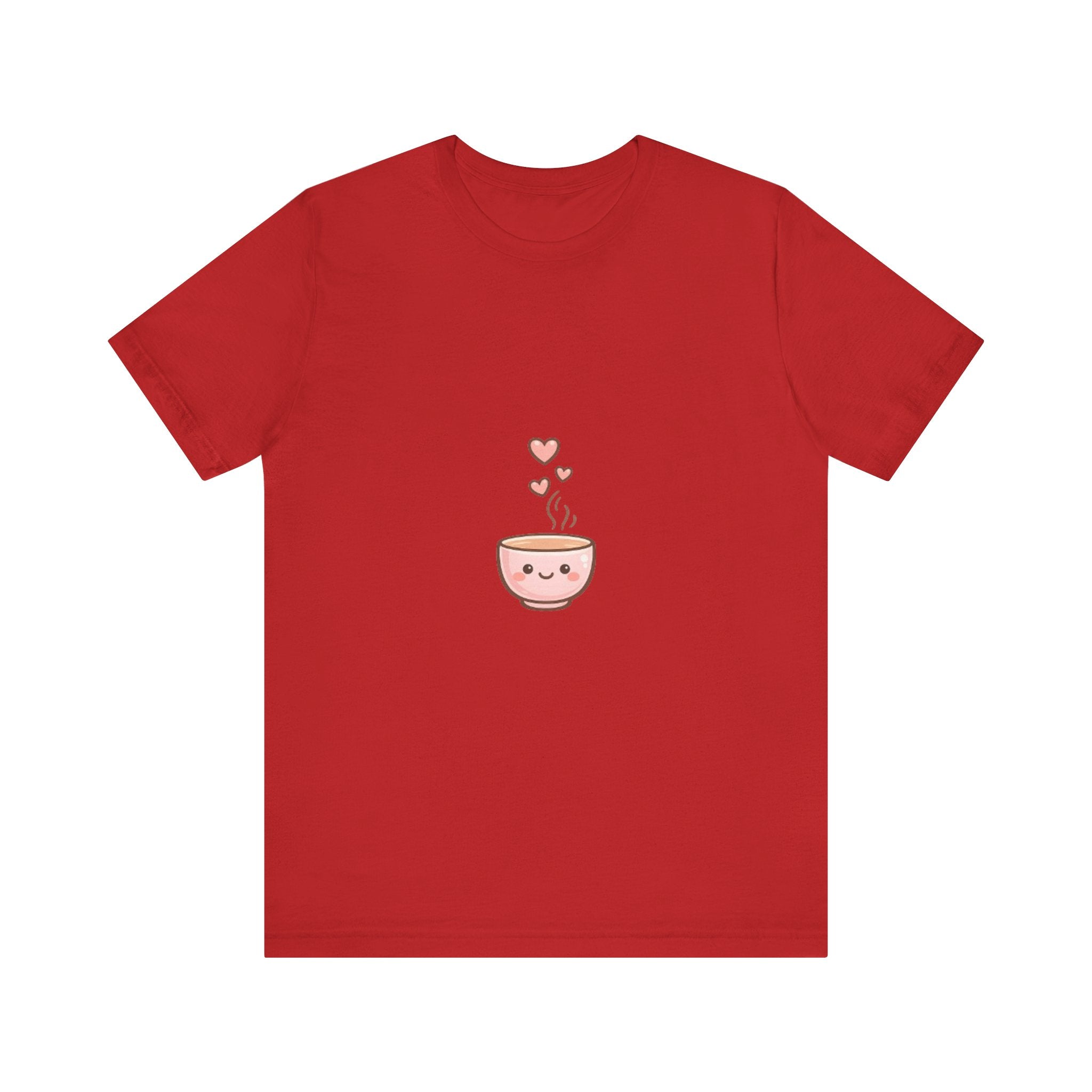 Cute Kawaii Coffee Cup T-Shirt | Smiling Mug with Hearts