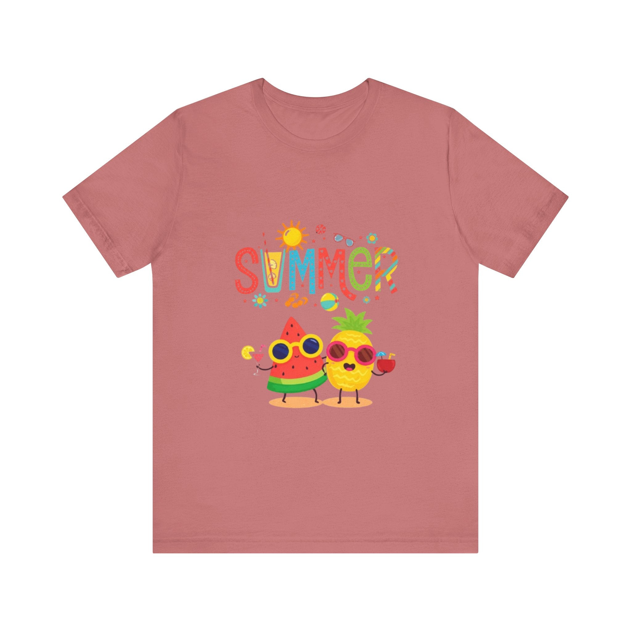 Summer Fruit Friends T-Shirt | Watermelon Pineapple Cute Graphic Tee