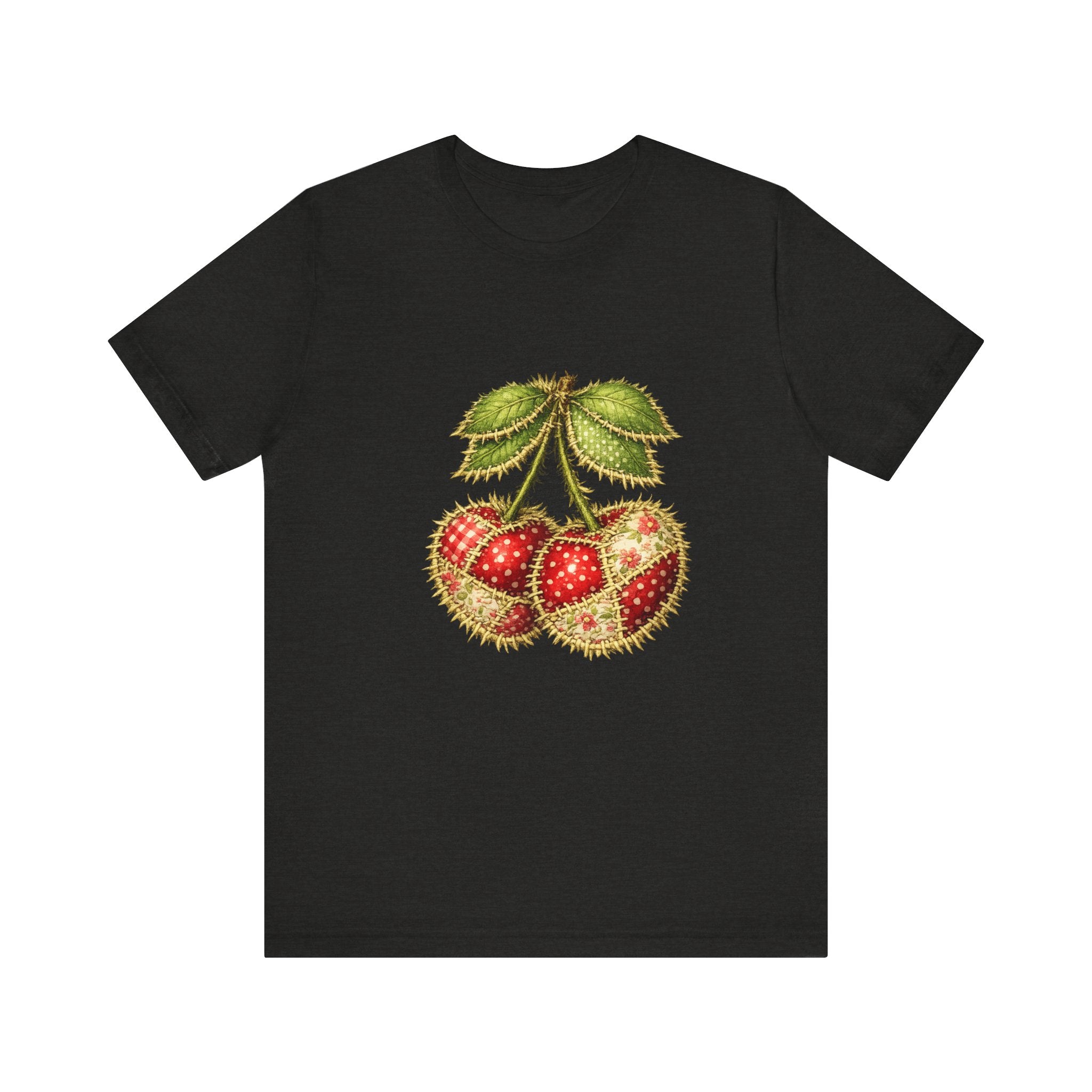 Vintage Botanical Strawberry Illustration Tee | Fruit Cherry Cluster