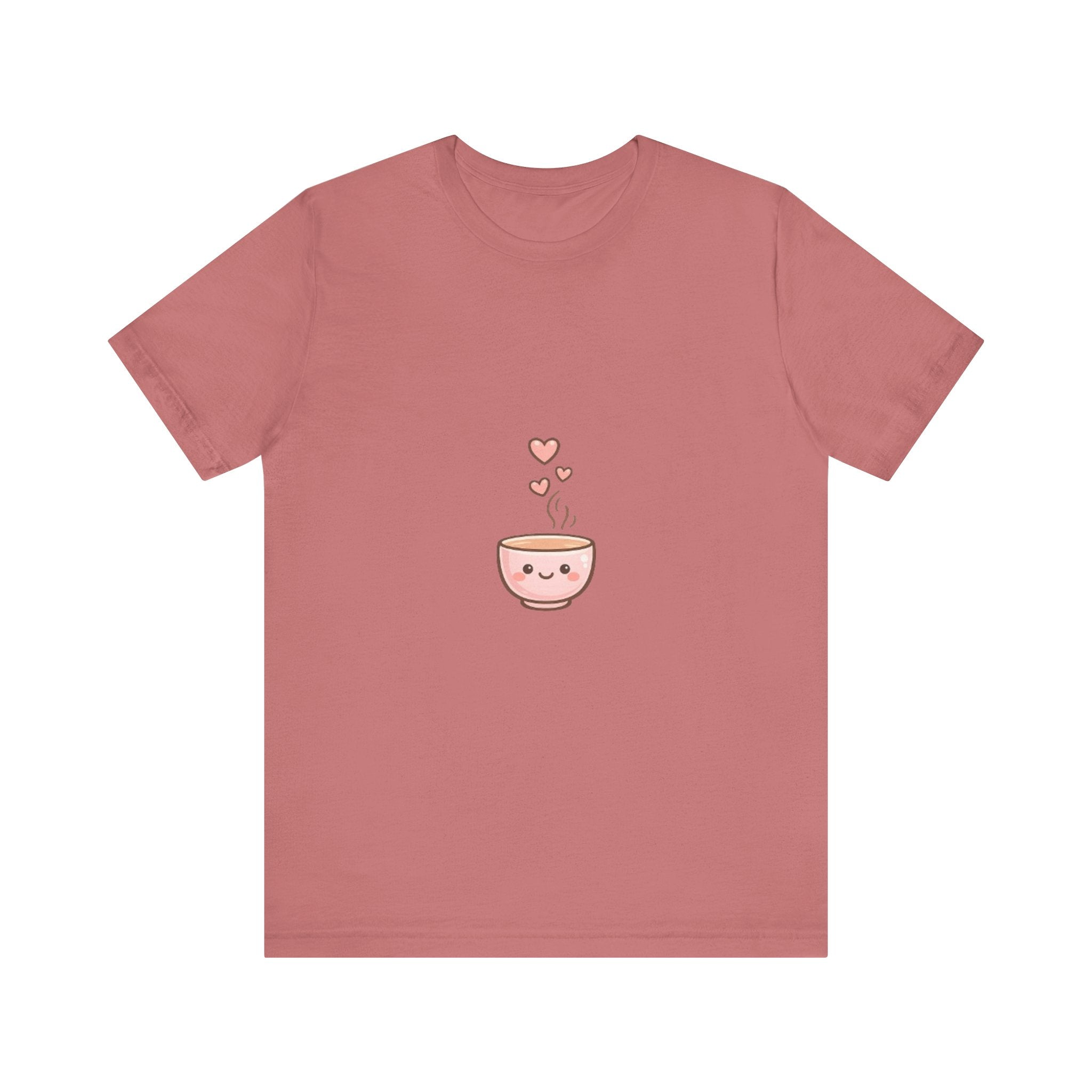 Cute Kawaii Coffee Cup T-Shirt | Smiling Mug with Hearts