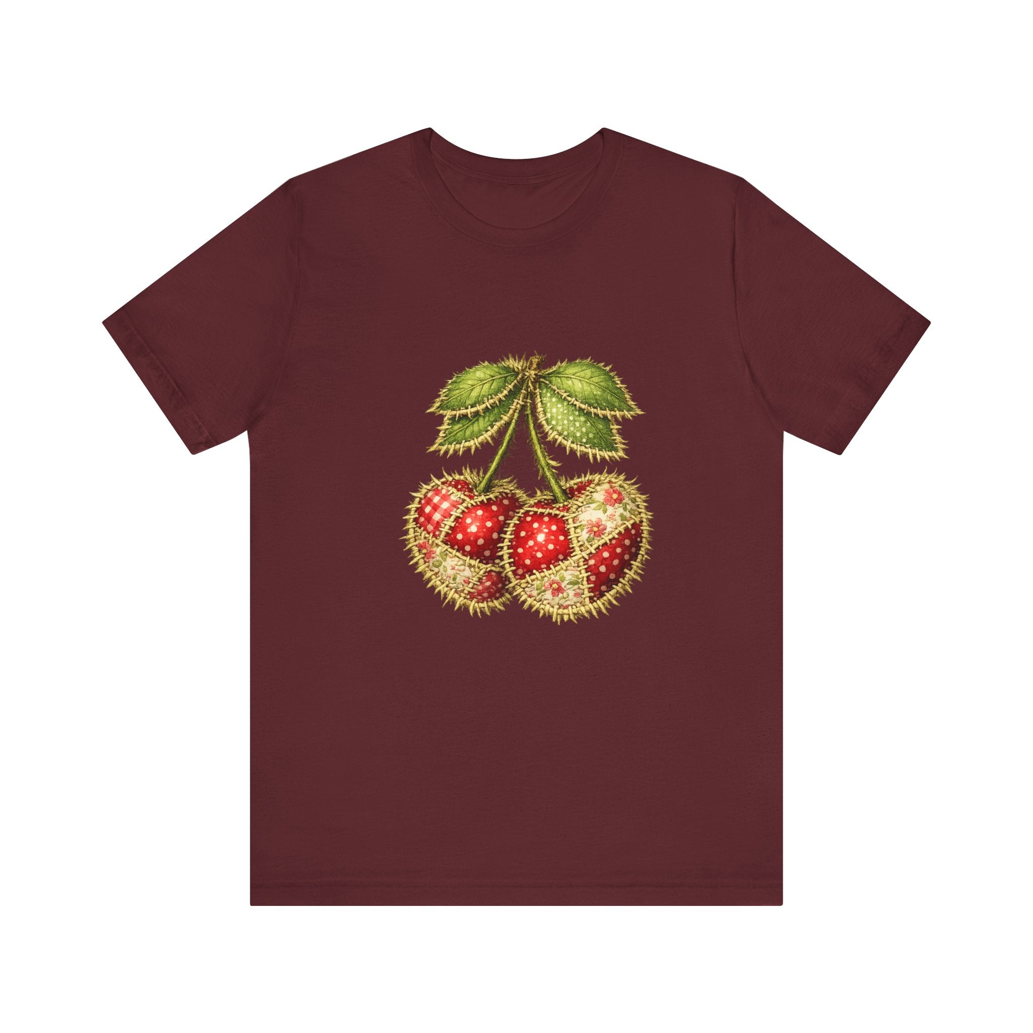 Vintage Botanical Strawberry Illustration Tee | Fruit Cherry Cluster