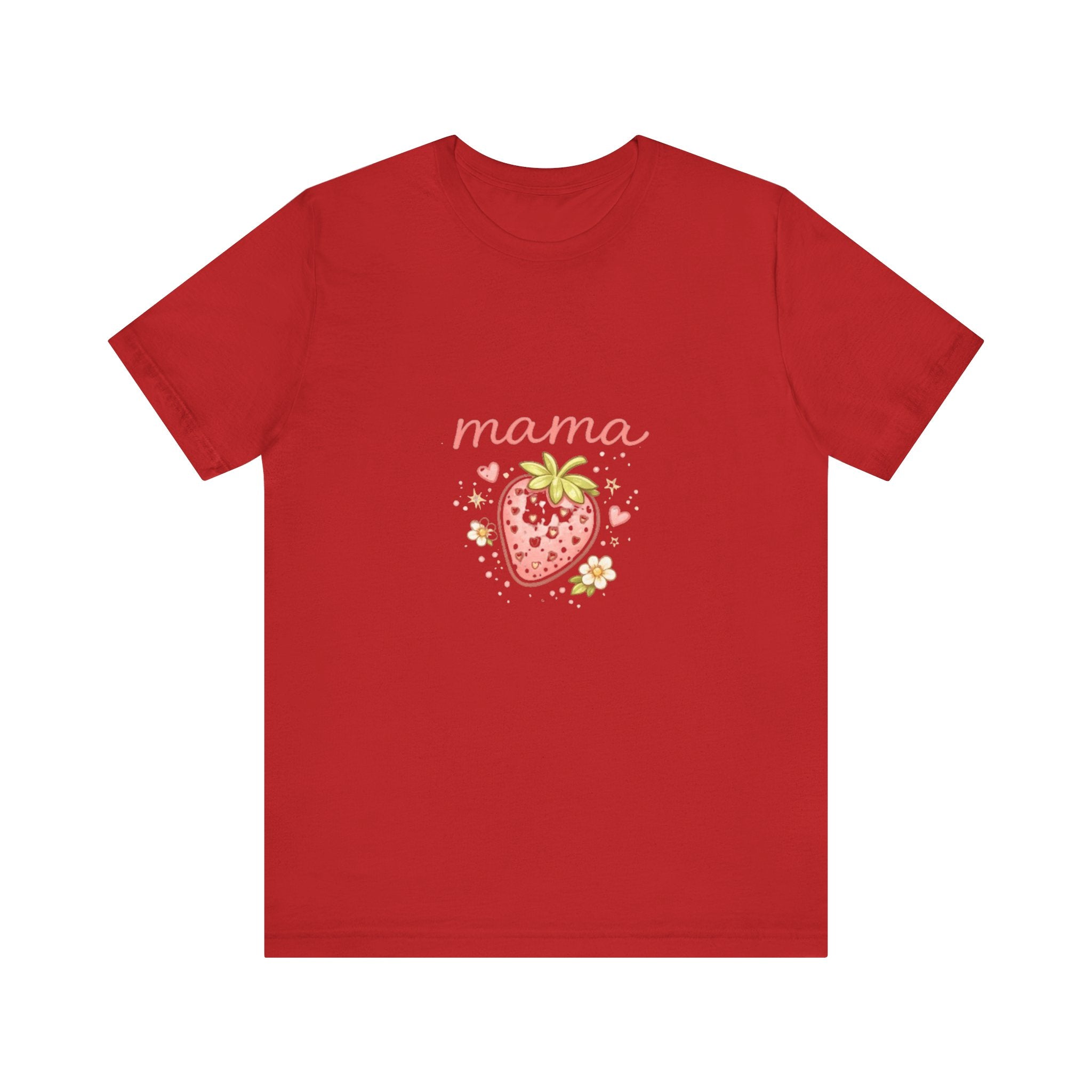 Mama Strawberry Tee | Cute Pink Strawberry Illustration, Mom Shirt