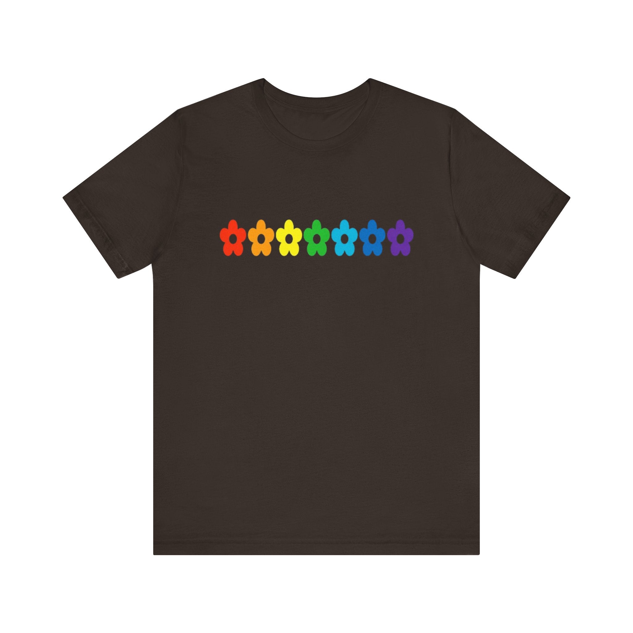 Rainbow Flower Row Tee | Pride Floral Graphic T-Shirt