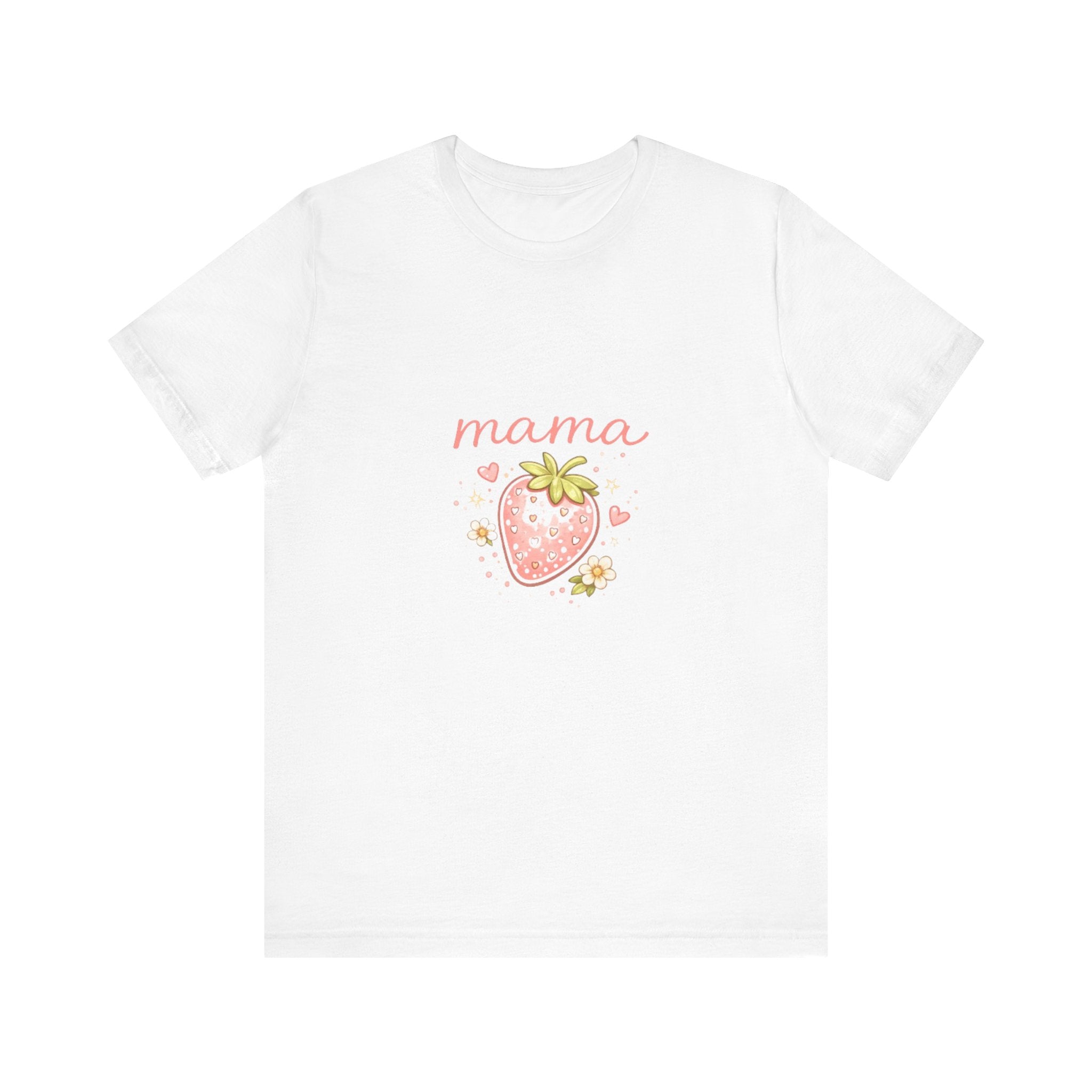 Mama Strawberry Tee | Cute Pink Strawberry Illustration, Mom Shirt
