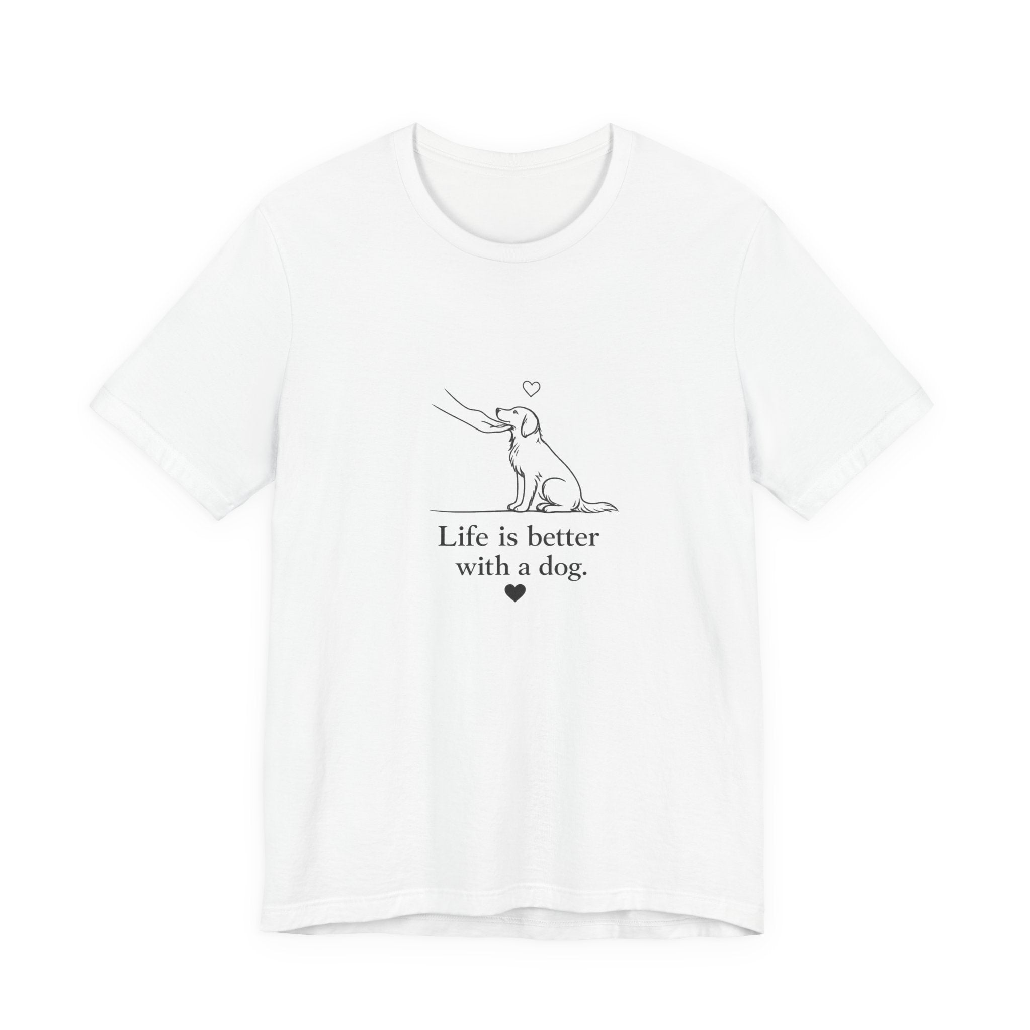 Life Is Better With a Dog tee | Dog Outline Illustration T-Shirt| Dog lover T-Shirt| Pet lover T-Shirt