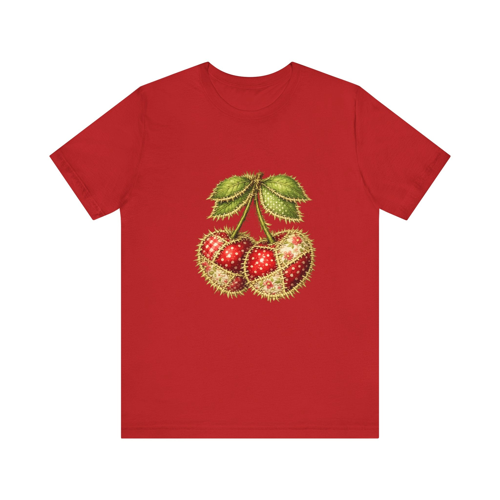Vintage Botanical Strawberry Illustration Tee | Fruit Cherry Cluster