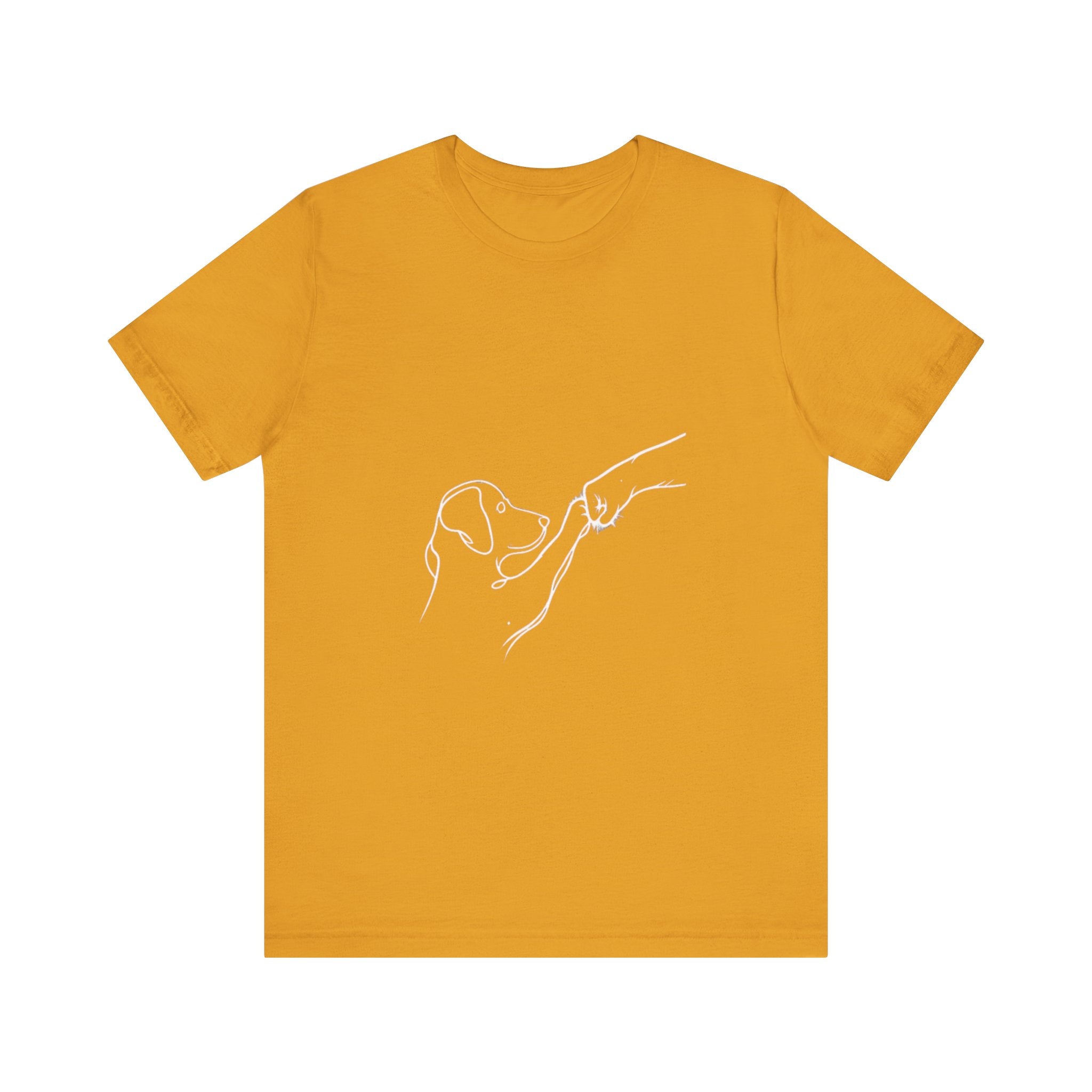 Dog and Moon Line Art Tee | Minimal Pet Illustration, White Shirt