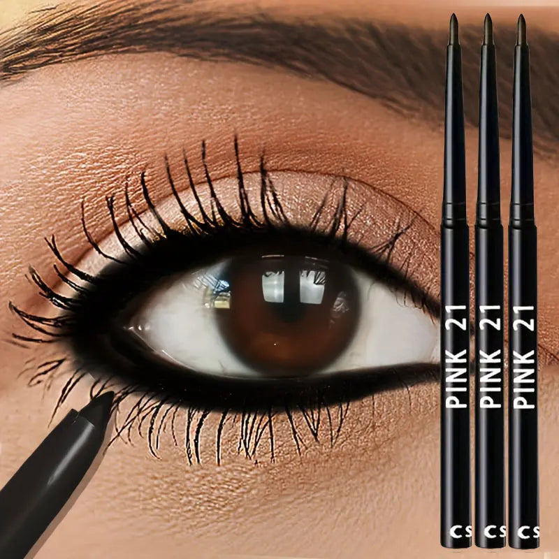 3pcs Waterproof Black Eyeliner Pencils-Smudge-Proof, Long-Lasting &Beginner-Friendly Eye Makeup eyes