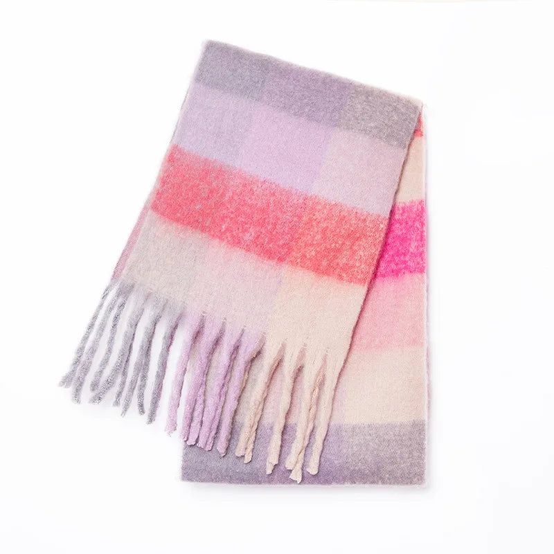 Winter Scarf Women Luxury Autumn Winter Cashmere Scarf Thickened Warm Shawl Classic Tassels Fluffy Scarf Solid Color Soft Shawl scarf and shawl