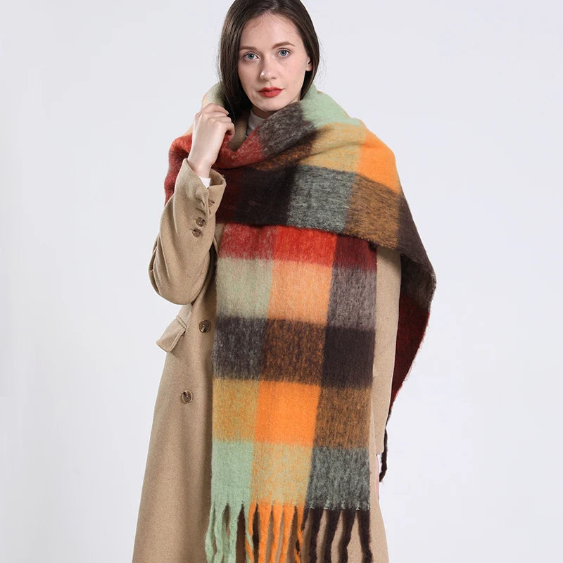 NEW Luxury Winter Thick Warm Scarf Women Cashmere Shawl and Wraps Pashmina Neckerchief Bufanda Female Long Tessel Echarpe