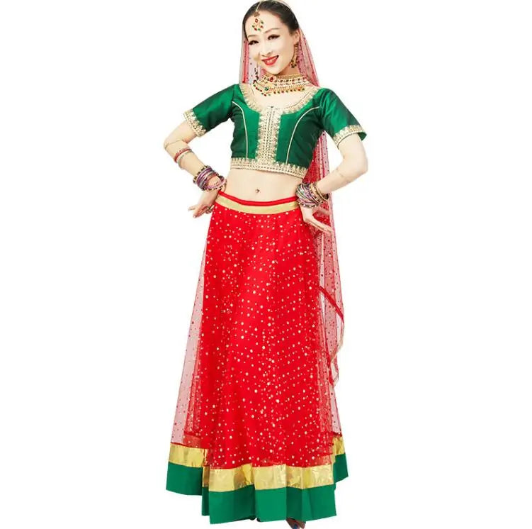 New India Clothing Sarees For Woman  Lehenga Choli Belly Dancing Dress Nepal Pakistan Embroideried Lady Three Pieces party lehnga