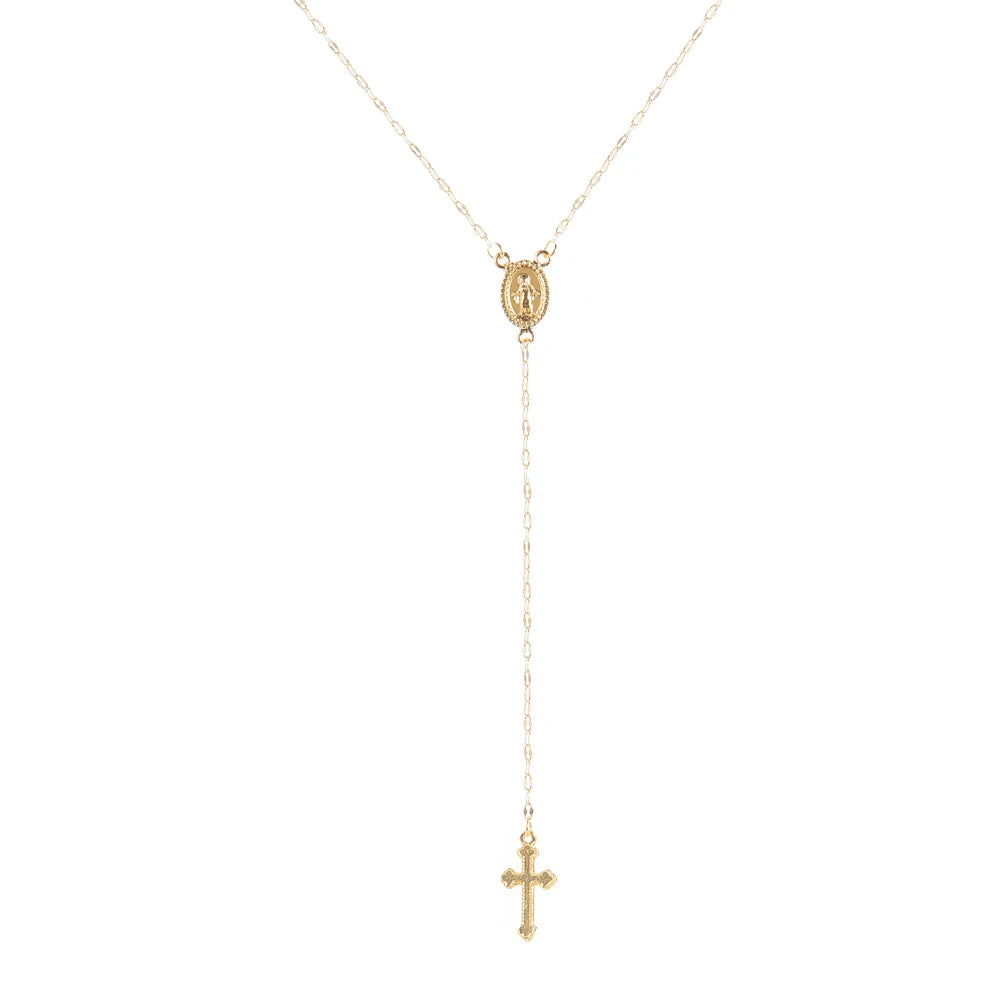 New Fashion Vintage Christian Cross Bohemia Religious Rosary Pendant Necklace For Women Charm Jewelry Gifts  necklace