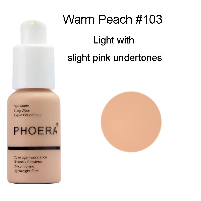 30ml Foundation Makeup 10 Colors Liquid Matte Moisturizer Face Base High Coverage Brighten Concealer Cream TSLM1face