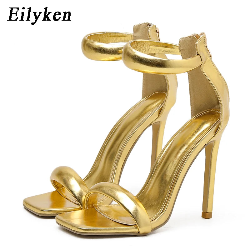 Summer Peep Toe High Heel  Sandals Sexy Buckle Strap Ankle-Wrap Ladies Club Women Stripper Shoes party sandals