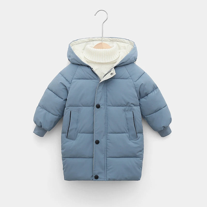 Kids Down Long Outerwear Winter Autumn Teen Cotton Clothes Boys Girls Cotton-Padded Parka Coats Big Children Thicken Warm Jacket  girls jackets and coats