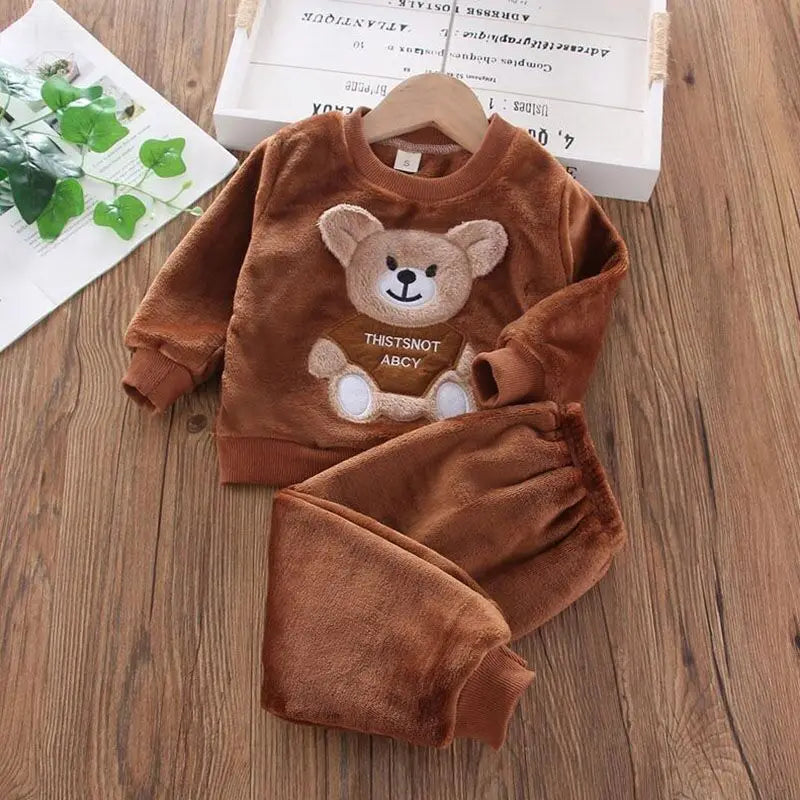 Baby Boys And Girls Clothing Set Tricken Fleece Children Hooded Outerwear Tops Pants 3PCS Outfits Kids Toddler Warm Costume Suit boys dress