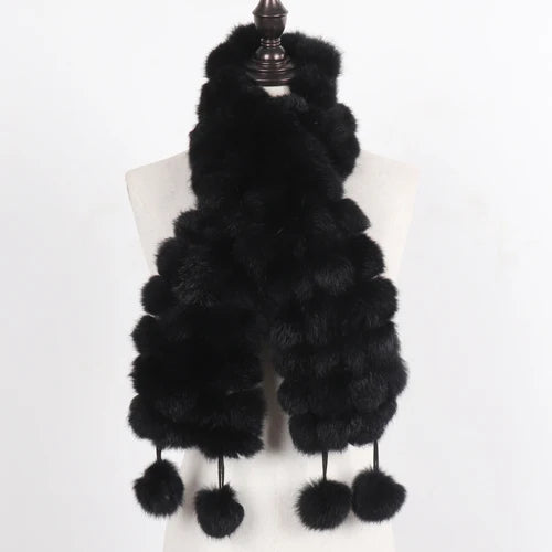 Women Winter Warm Real Rabbit Fur Scarf Hot Sale Natural Rabbit Fur Muffler  Lady 100% Genuine Fur Scarves Wholesale Retail scarf and shawl