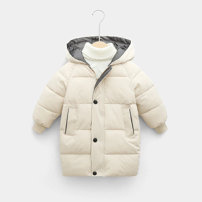 Kids Down Long Outerwear Winter Autumn Teen Cotton Clothes Boys Girls Cotton-Padded Parka Coats Big Children Thicken Warm Jacket  girls jackets and coats