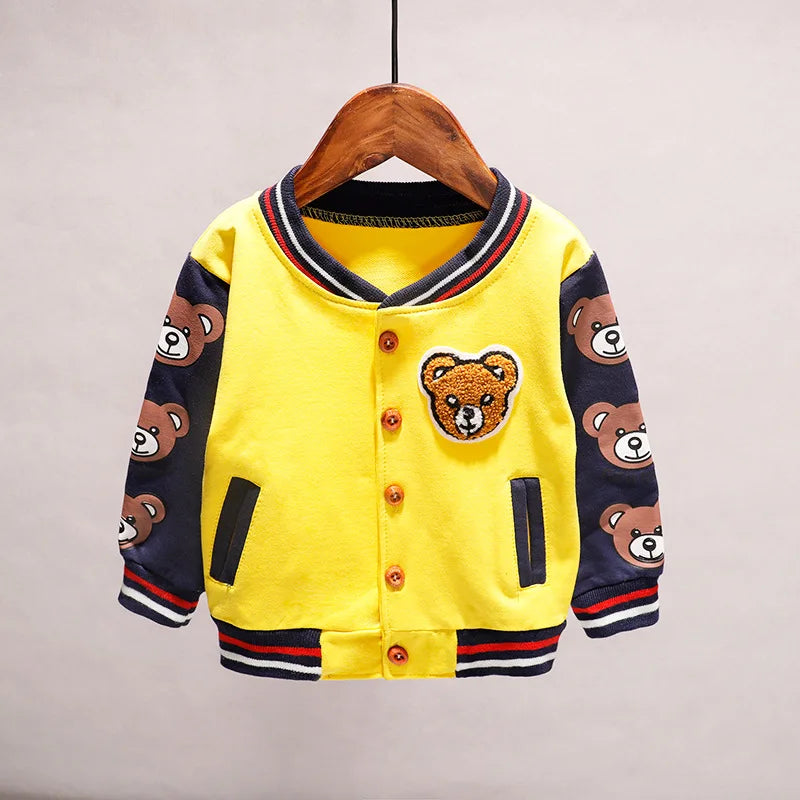 New Spring Autumn Baby Girls Boys Clothes Children Cotton Cartoon Jacket Toddler Fashion Sports Costume Infant Kids Sportswear boys jackets and coats