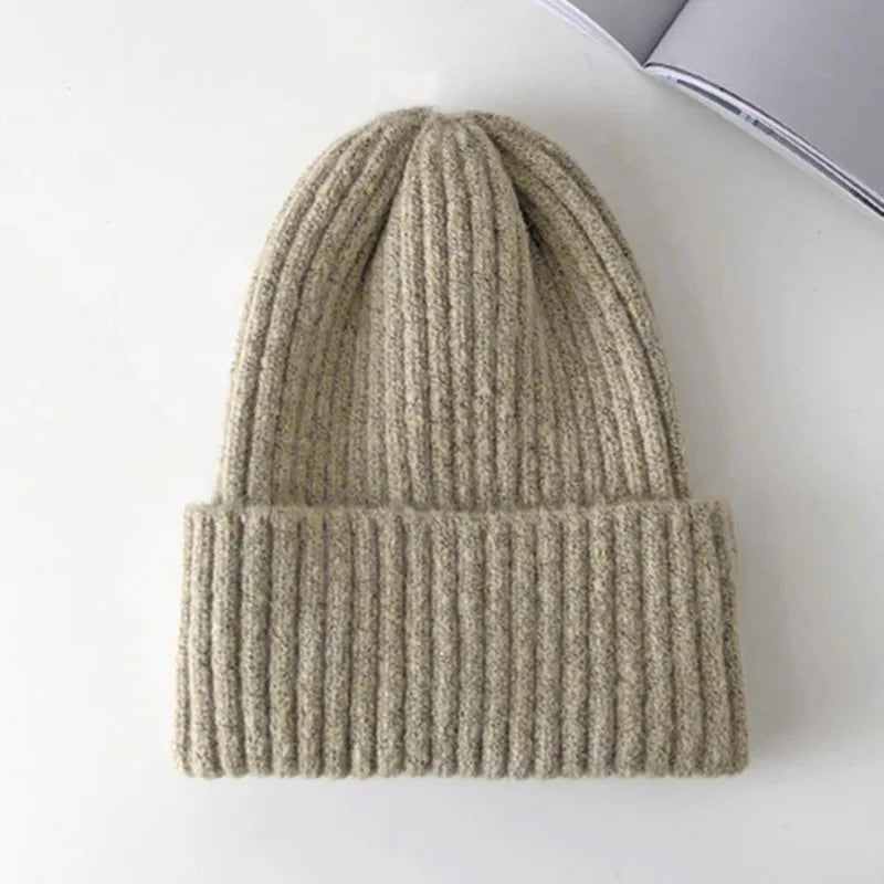 New Candy Colors Winter Hat Women Knitted Hat Warm Soft Trendy Hat Kpop Style Wool Beanie Elegant All-match Hat caps