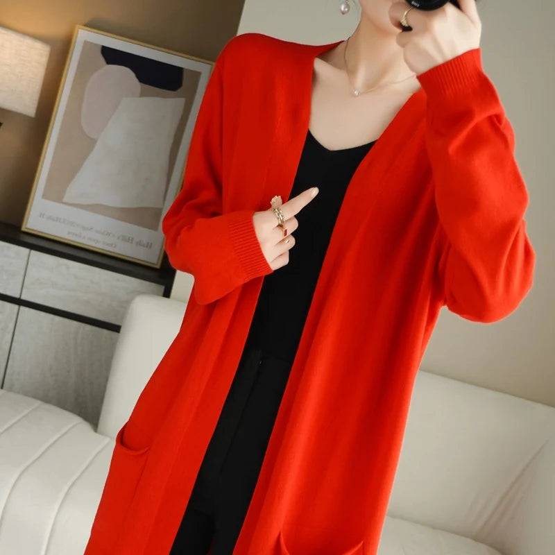 Women's Cashmere cardigans Cardigan women sweater coat V-Neck  sweater