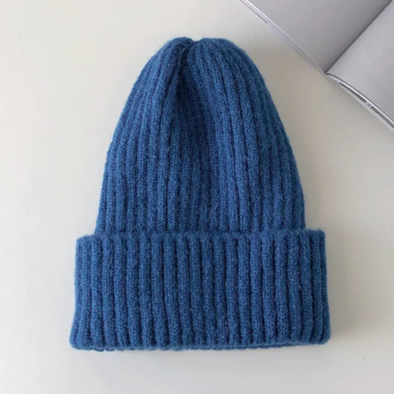 New Candy Colors Winter Hat Women Knitted Hat Warm Soft Trendy Hat Kpop Style Wool Beanie Elegant All-match Hat caps