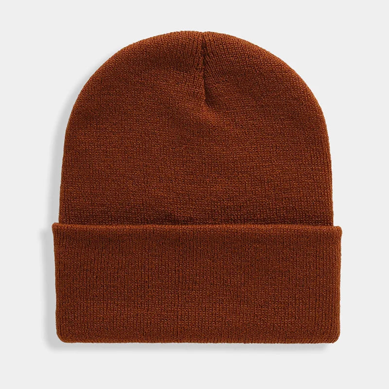 Solid Unisex Beanie Autumn Winter Wool Blends Soft Warm Knitted Cap Men Women SkullCap Hats Gorro Ski Caps 24 Colors Beanies caps