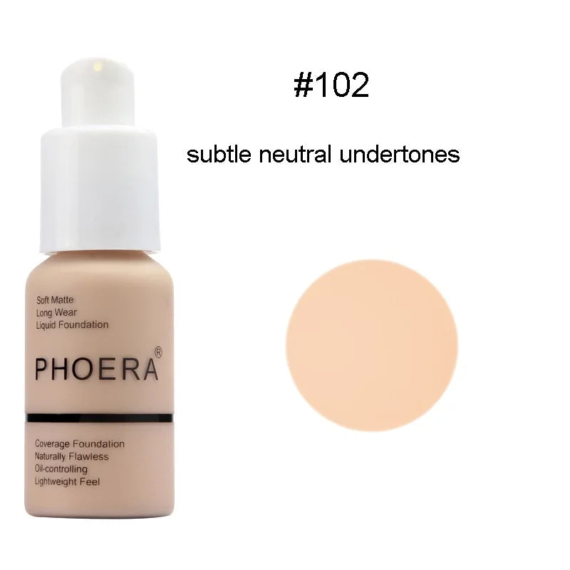 30ml Foundation Makeup 10 Colors Liquid Matte Moisturizer Face Base High Coverage Brighten Concealer Cream TSLM1face