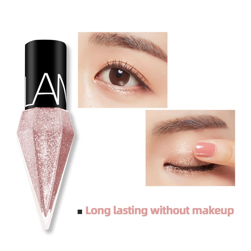 New Professional Shiny Eye Liners Cosmetics for Women Pigment Silver Rose Gold Color Liquid Glitter Eyeliner Cheap Makeup eyes