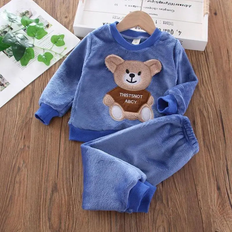 Baby Boys And Girls Clothing Set Tricken Fleece Children Hooded Outerwear Tops Pants 3PCS Outfits Kids Toddler Warm Costume Suit boys dress