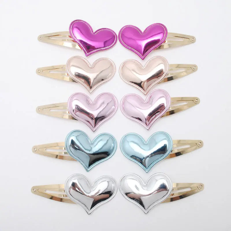 10pcs/lot Small Size Girls Hairclips Glitter Heart  Birthday Gift Baby Girls Hair Accessories Kids  Hair Clip For Children   hairclips