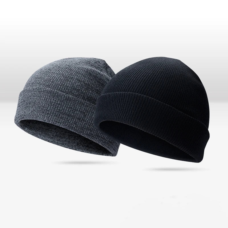 Solid Color Skullies Beanies For Women Men Autumn Winter Warm Woolen Knitted Hat Casual Elastic Skullcap Bonnet Unisex Melon Cap