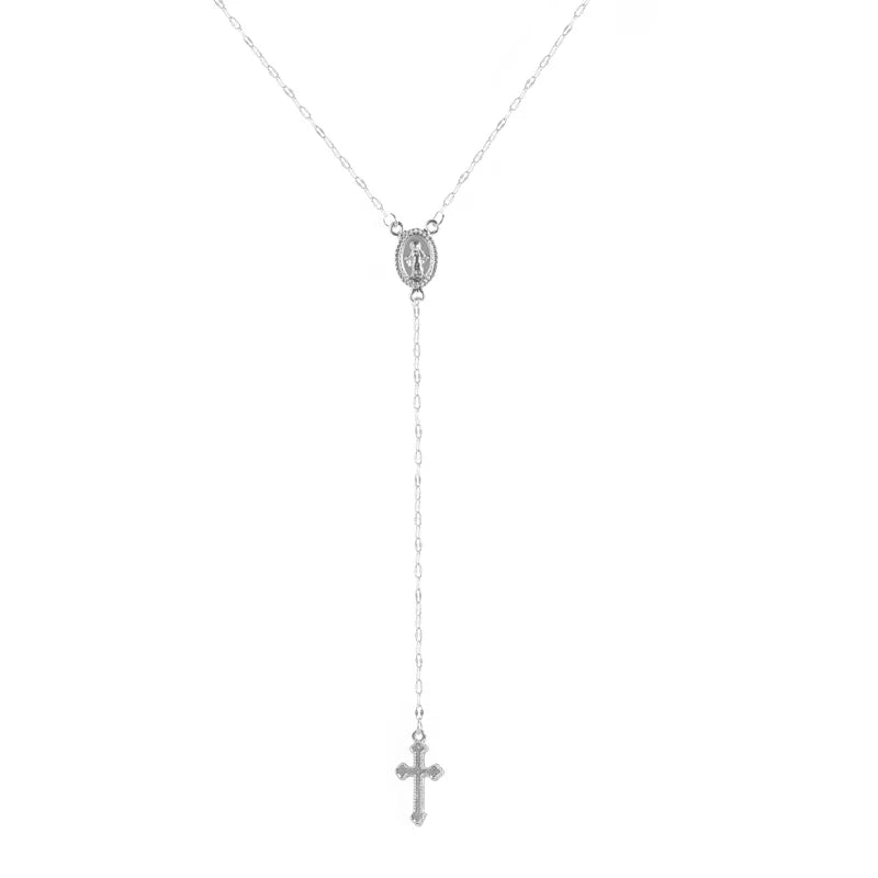 New Fashion Vintage Christian Cross Bohemia Religious Rosary Pendant Necklace For Women Charm Jewelry Gifts  necklace