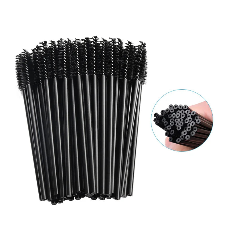 50Pcs Makeup brushes Disposable Crystal Eyebrow brush Diamond Handle Mascara Wand Applicator Eye Lashes Eyelash Extension Tools makeup accessories