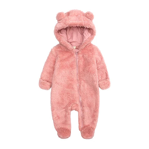 Winter Essentials Fleece Baby Clothes Romper Kids Boys Girls Pajamas Hooded Toddler Bodysuit Infant Jumpsuit Newborn Onesies infants boys