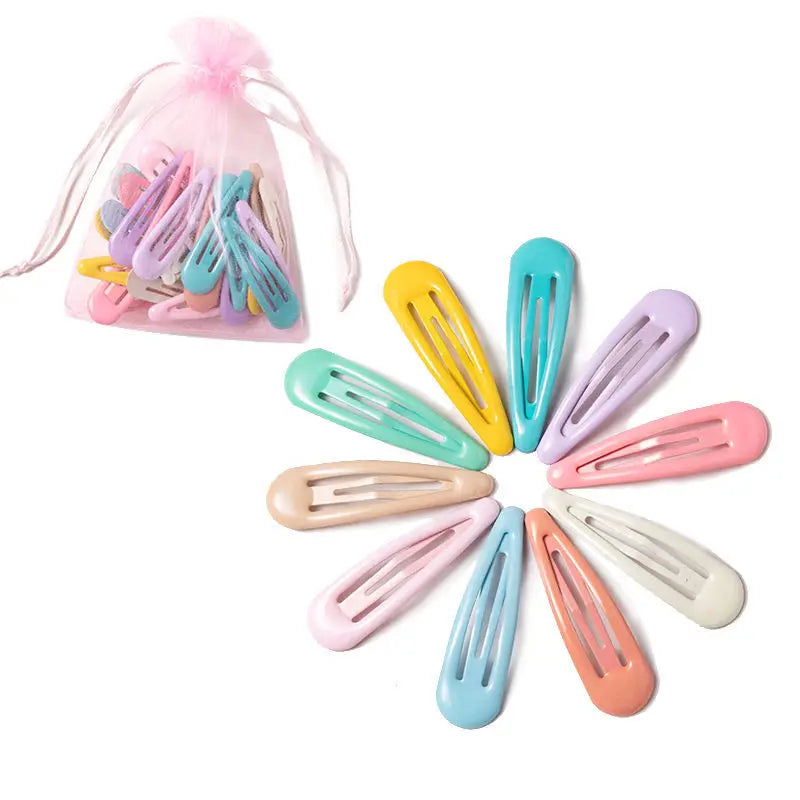 10/20/30/40 New Girls Cute Colorful Waterdrop Shape Hairpins Sweet Hair Clips Kids Barrettes Slid Clip Fashion Hair Accessories   hairclips