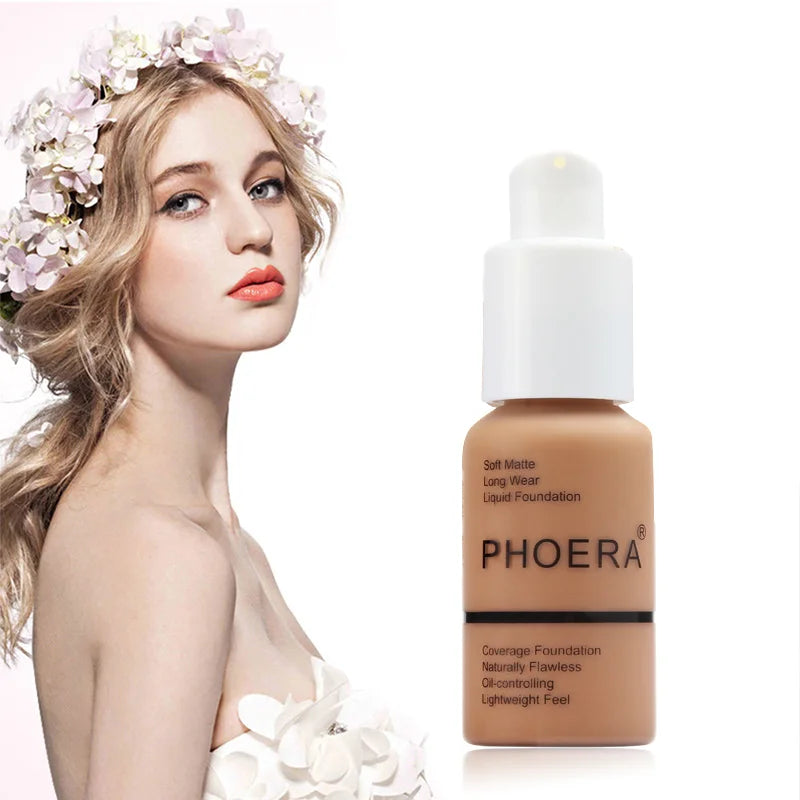 30ml Foundation Makeup 10 Colors Liquid Matte Moisturizer Face Base High Coverage Brighten Concealer Cream TSLM1face