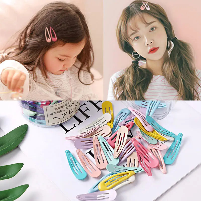 10/20/30/40 New Girls Cute Colorful Waterdrop Shape Hairpins Sweet Hair Clips Kids Barrettes Slid Clip Fashion Hair Accessories   hairclips