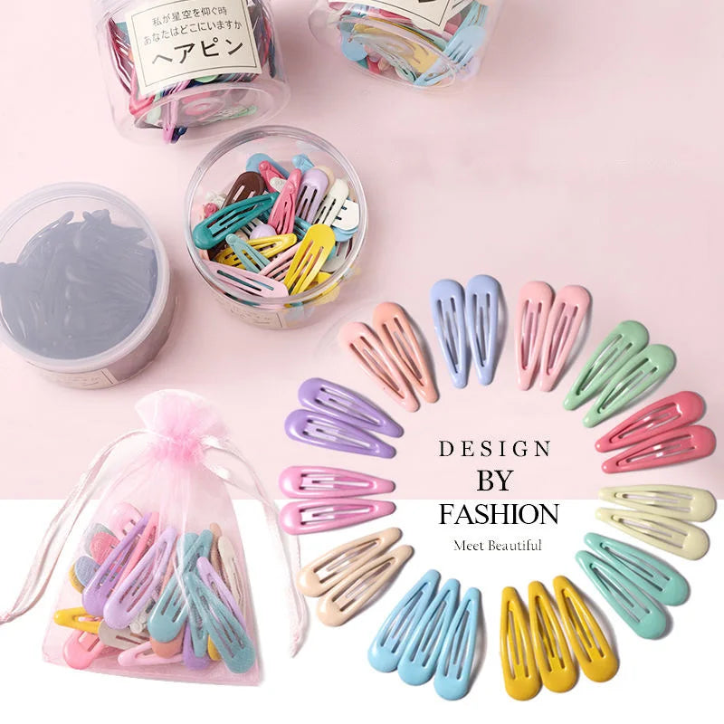 10/20/30/40 New Girls Cute Colorful Waterdrop Shape Hairpins Sweet Hair Clips Kids Barrettes Slid Clip Fashion Hair Accessories   hairclips